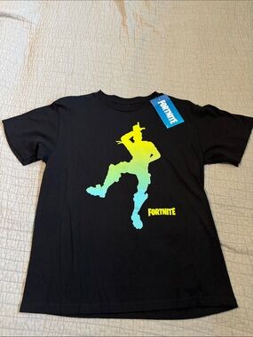 Fortnite Boys' Black Short Sleeve Tee with Gradient Dance Graphic